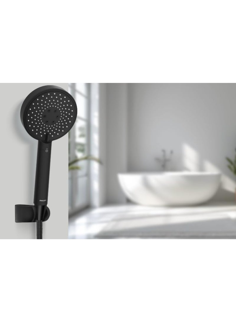 Philips Water رأس دش محمول بفلتر ACF من فيليبس، ثلاثة خيارات للرش، يقلل الكلور والشوائب (أسود) - Image 4